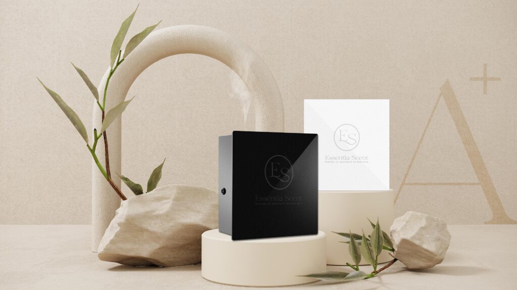 Image de 2 diffuseurs de parfum professionnels. Un de couleur noir et un de couleur blanc.